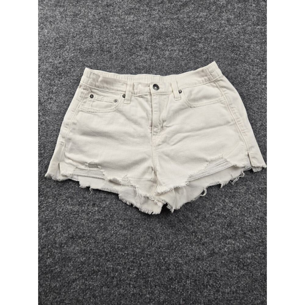 Aerie Short High Rise White Denim Jean Shorts SP #564